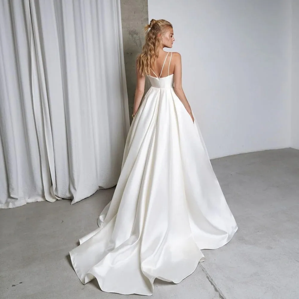 Women's Satin A-Line Wedding Dress